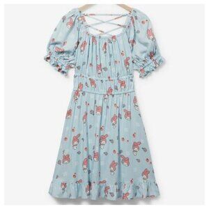 Sanrio My Melody Strappy Back Dress Size 2X Blue Midi Cosplay Bunny Cottagecore